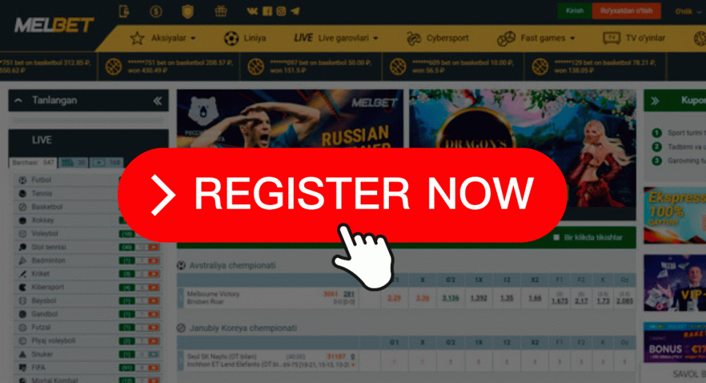 Melbet offers an easy and fast registration process